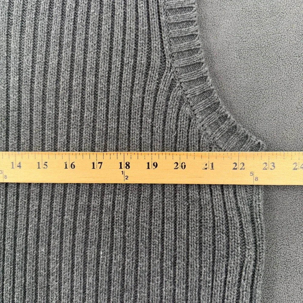 VTG Tommy Hilfiger Men's Sweater Vest XL] Gray Ribbed Knit V-Neck Preppy READ